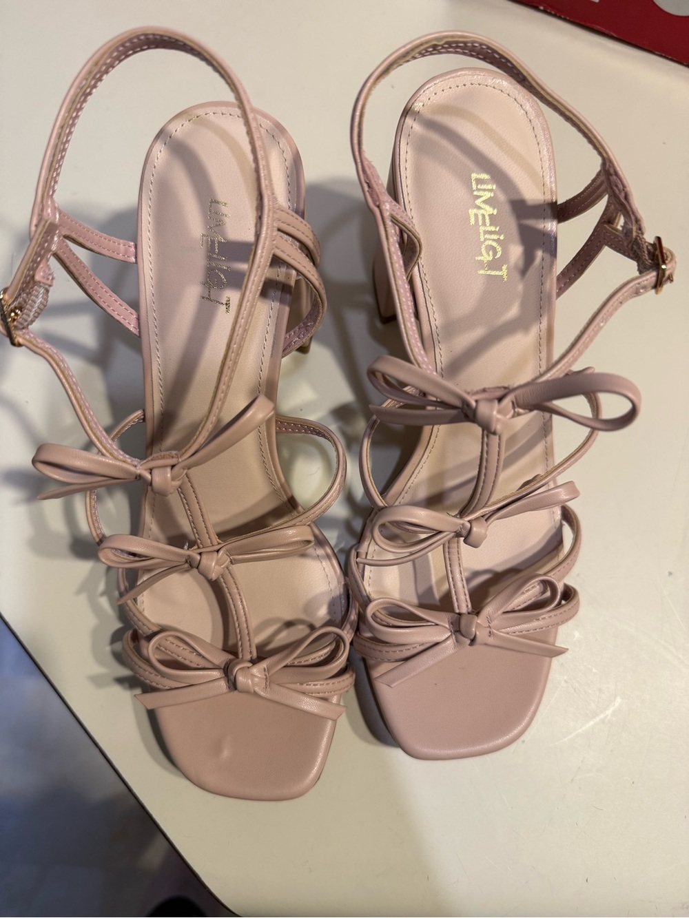 Limelight Blush Pink Bow-Strap Heel Sandals